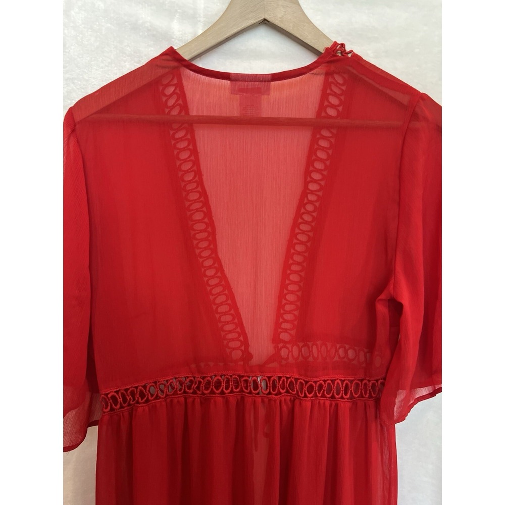 New York Company Sheer Embroidered Eyelet Cover‎ up Kimono Size S Resort Beach - Picture 13 of 16